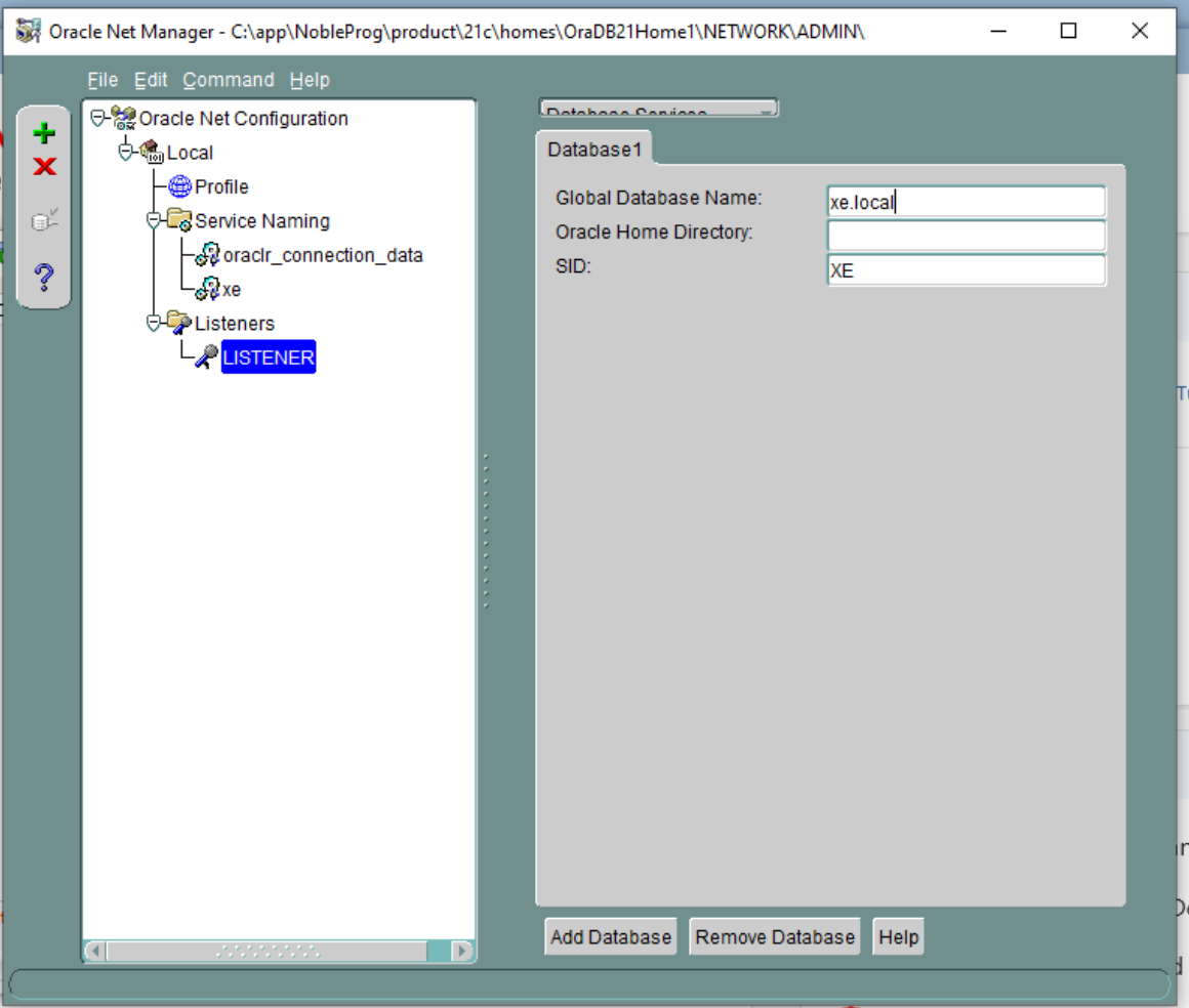 Altere os detalhes do SID e global db name