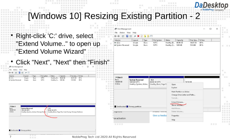 redimensionar partição do windows