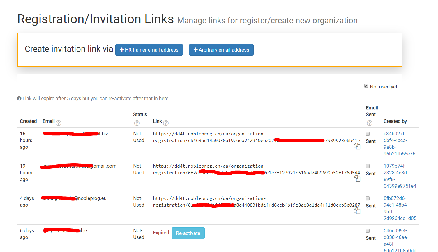 Invitation link preview