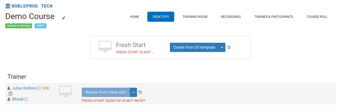 Course demo overview